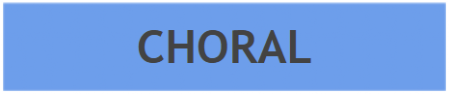 Blaues Banner mit der Aufschrift CHORAL